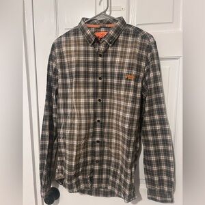 Superdry Men's Checkered Shirt - Black and Tan